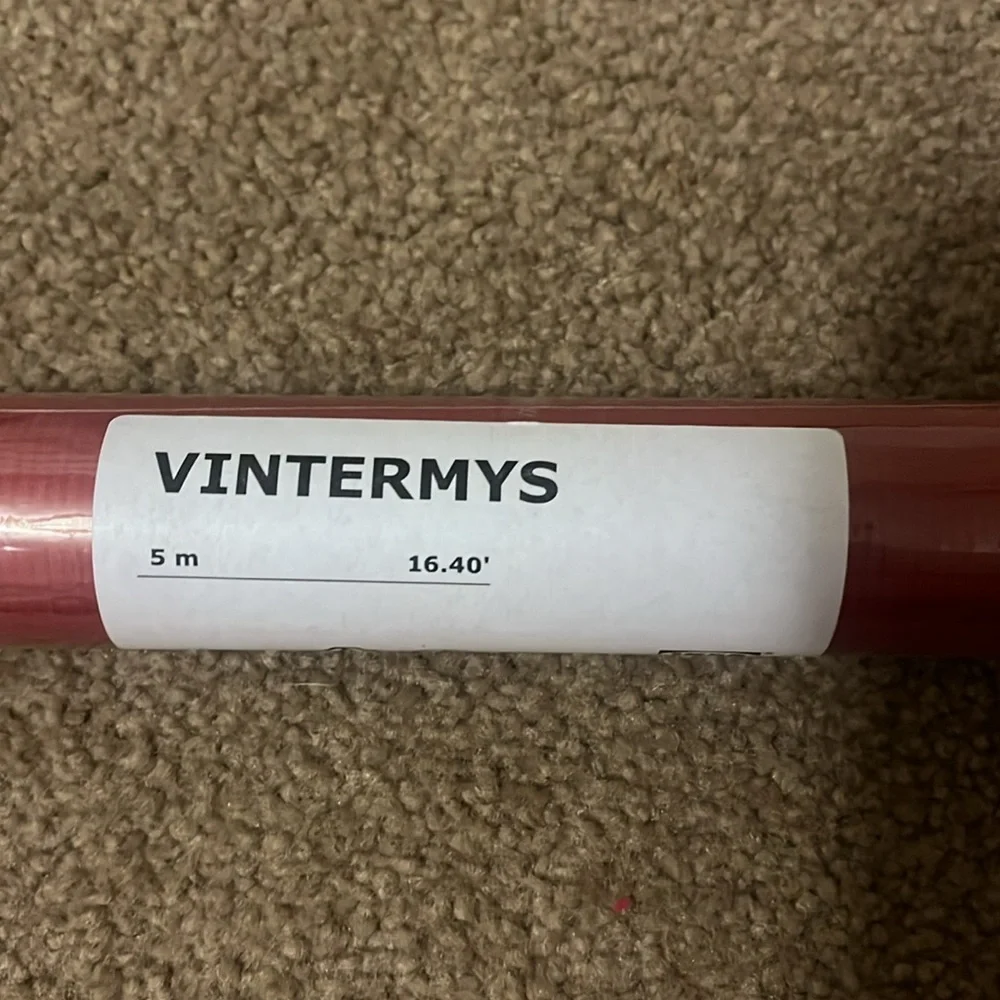 IKEA Vintermys Winter Coziness Red Stripe Gift Wrap Wrapping Paper Roll, NWT New